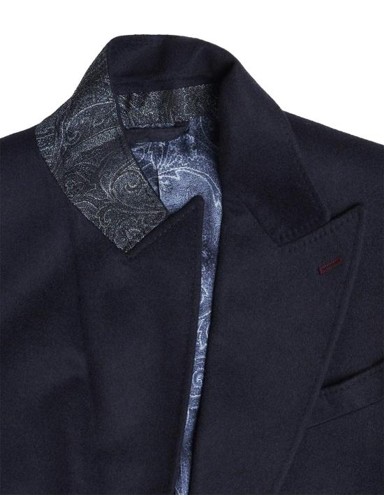  에트로 수트 자켓 네이비 블루 캐시미어 더블 브레스트 블레이저 블루 - ETRO