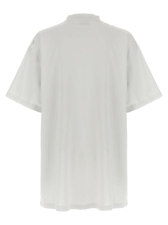  발렌시아가 반팔 티셔츠 라이트 그레이 코튼 오버사이즈 티셔츠 - BALENCIAGA