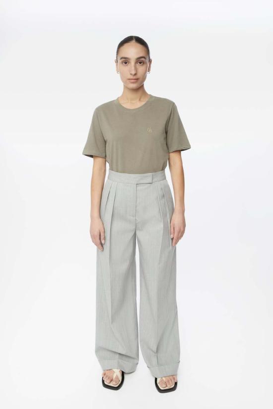  DĀL THE LABEL 스트레이트 팬츠 DĀl The Label 울 블렌드 플리츠 와이드 팬츠 - OTHER BRANDS