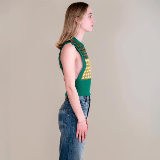  쿠드라 리베르테 베스트 Cout De La Liberte 코코 조끼 그린 멀티 - COUT DE LA LIBERTE