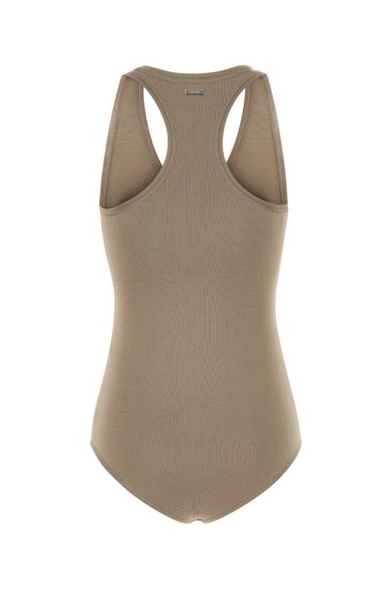  살바토레 페라가모 바디수트 티셔츠 페라가모 스트레치 비스코스 블렌드 바디수트 사파리 - SALVATORE FERRAGAMO