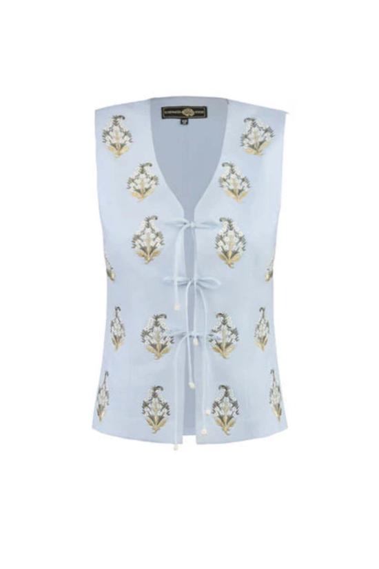  로즈워터 하우스 베스트 Sarv 조끼 파란색/흰색 - ROSEWATER HOUSE