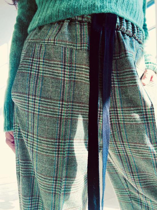  Yesaet 스트레이트 팬츠 예사엣 우베 체크무늬 바지