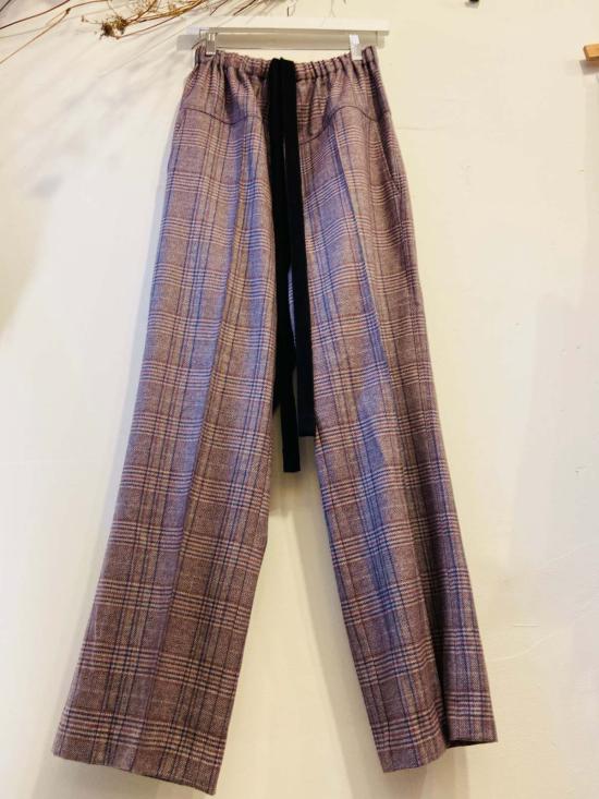 Yesaet 스트레이트 팬츠 예사엣 우베 체크무늬 바지 - OTHER BRANDS