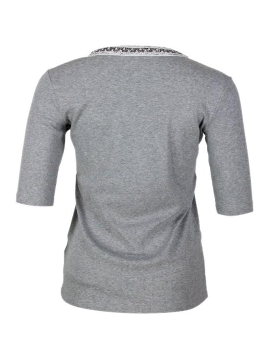  파비아나 필리피 반팔 티셔츠 티셔츠 그레이 - FABIANA FILIPPI