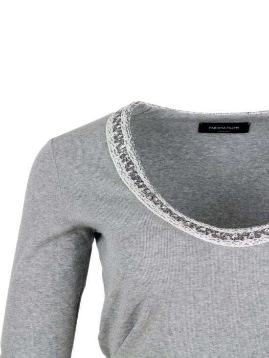  파비아나 필리피 반팔 티셔츠 티셔츠 그레이 - FABIANA FILIPPI