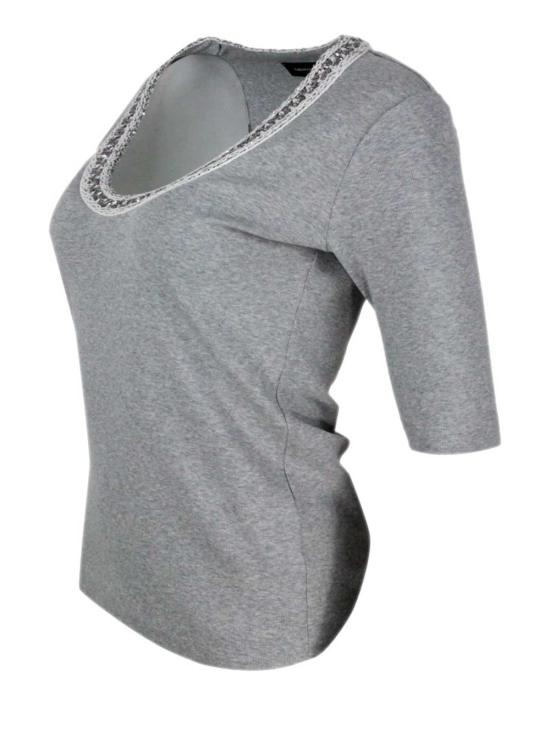  파비아나 필리피 반팔 티셔츠 티셔츠 그레이 - FABIANA FILIPPI