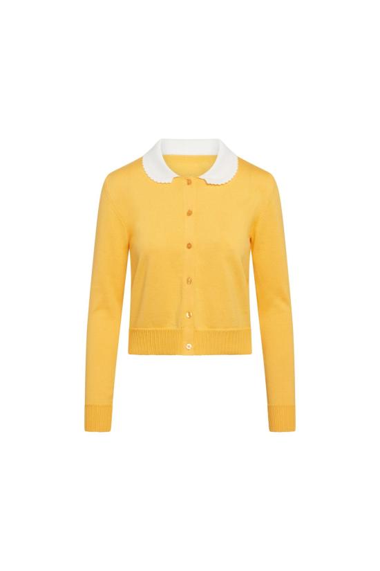  올리비아 라티노비치 가디건 페니워스 양 카디건 옐로우