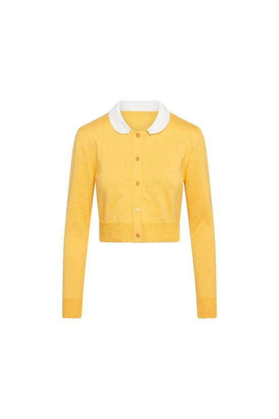  올리비아 라티노비치 가디건 페니워스 양 카디건 옐로우 - OLIVIA LATINOVICH