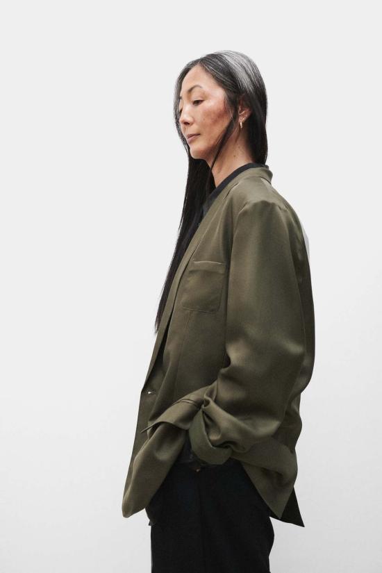  실크 런드리 수트 자켓 트윌 마이애미 블레이저 파인 - SILK LAUNDRY