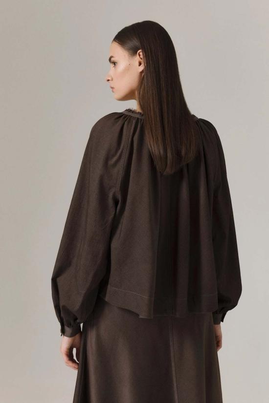  산티클레르 블라우스 산티클러 리아 파인 코듀로이  엄버 - SANTICLER