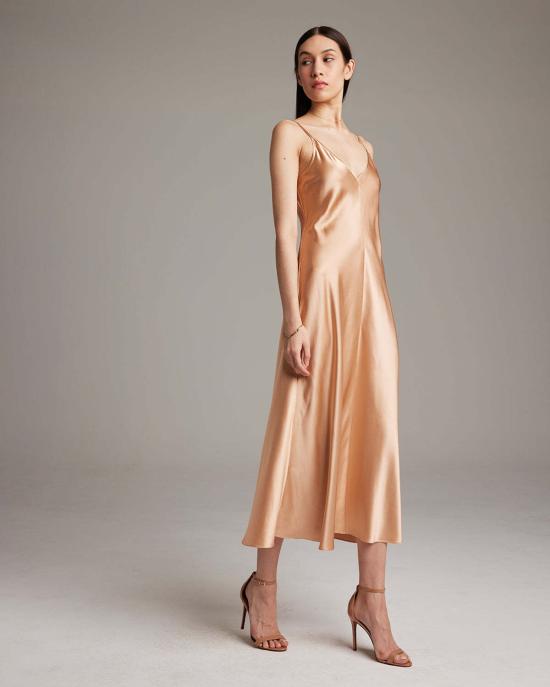  보즈 롱 원피스 브이넥 슬립 드레스 - VOZ