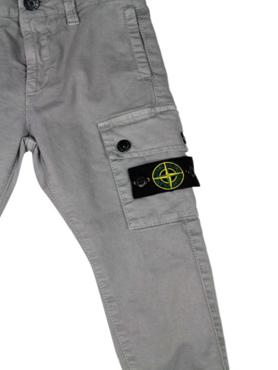  [키즈] 스톤 아일랜드 스트레이트 팬츠 키즈  바텀스 그레이 - STONE ISLAND