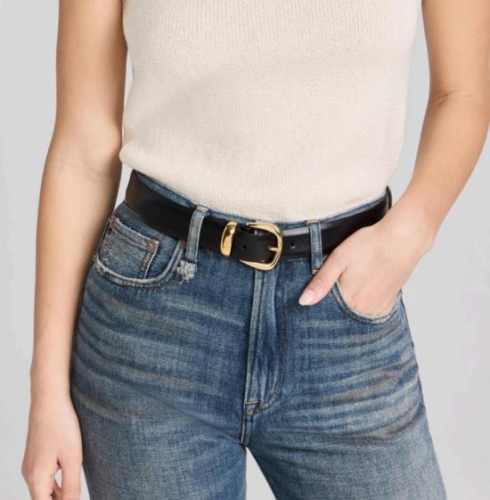  앤더슨스 레귤러 벨트 앤더슨 내로우 카프 가죽  블랙