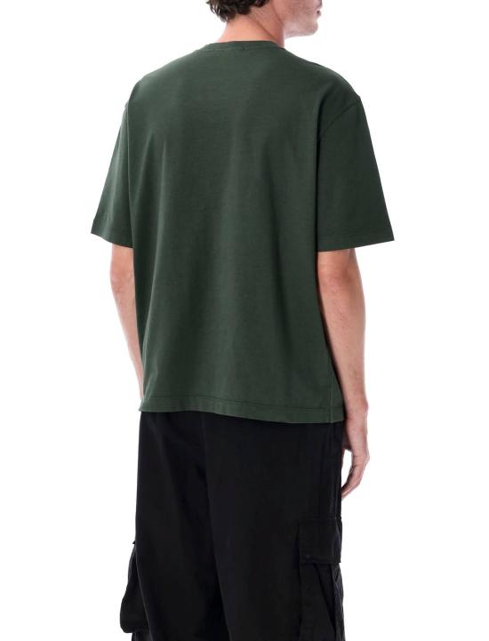  스톤 아일랜드 반팔 티셔츠 컴퍼스 패치 코튼 티셔츠 주니퍼 - STONE ISLAND