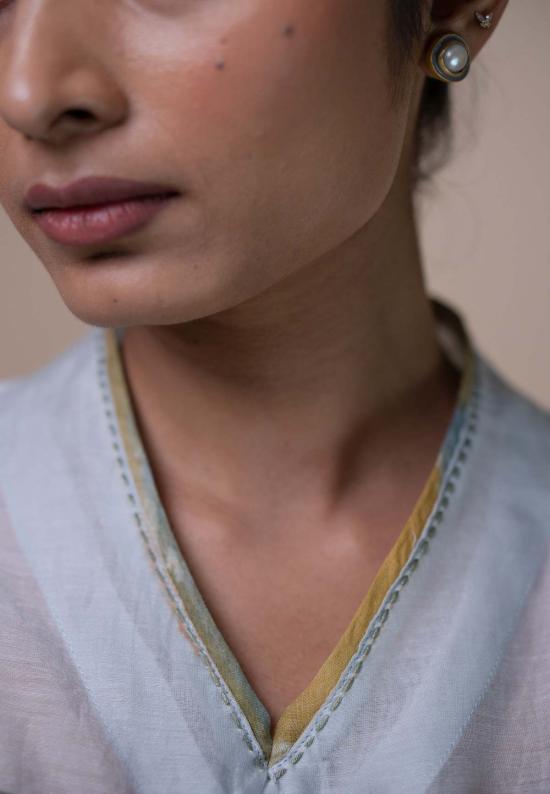  이키비 블라우스 Ikkivi Meadows 유니섹스 찬데리 셔츠 블루 - IKKIVI