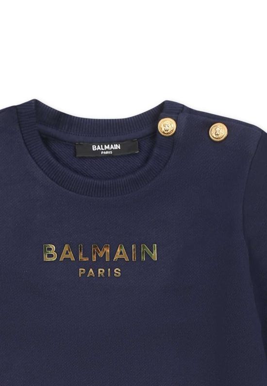  [키즈] 발망 풀오버 키즈 스웨트셔츠 블루 - BALMAIN