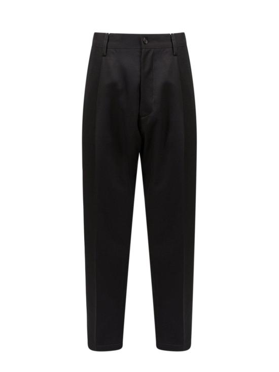  마르니 스트레이트 팬츠 와이드 레그 플리츠 팬츠 블랙