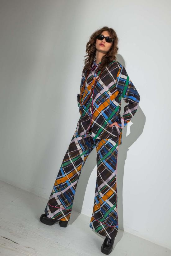  Untitled in Motion 스트레이트 팬츠 무제 In Motion Emissus 팬츠 체크무늬 - OTHER BRANDS