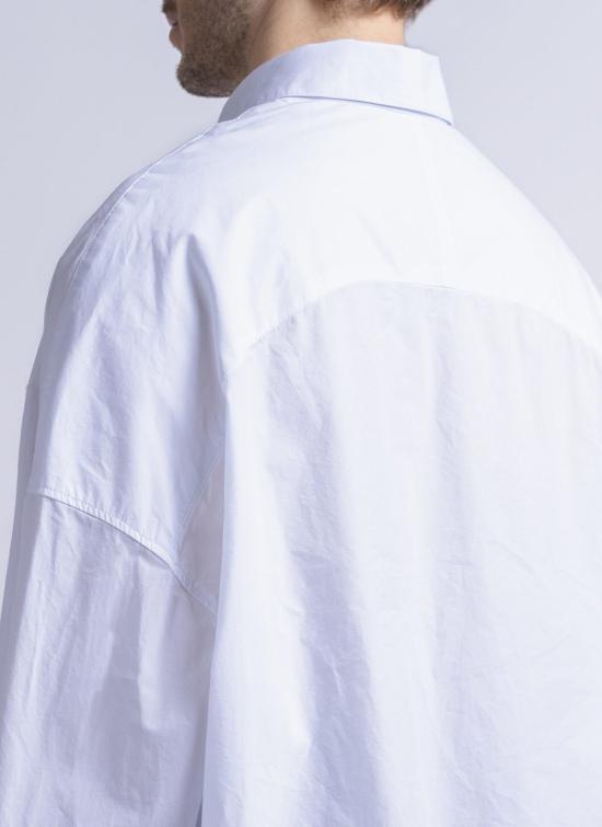  GREI. 긴팔 셔츠 그레이. 오버사이즈 이오  화이트 워시드 포플린 - GREI