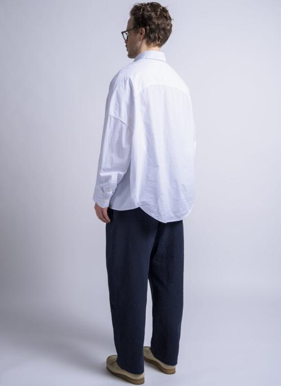  GREI. 긴팔 셔츠 그레이. 오버사이즈 이오  화이트 워시드 포플린 - GREI