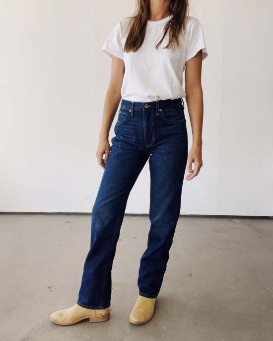  헤이갱 데님 팬츠 헤이 갱 하이라이즈 스트레이트 진 에디 - HEY GANG