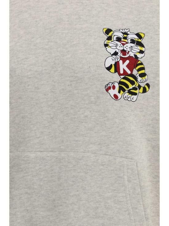  겐조 긴팔 티셔츠 와일드 타이거 자수 디자인 후드티 - KENZO