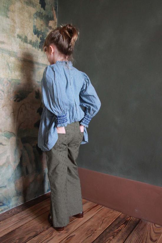  [키즈] 봉주르 블라우스 키즈  핸드스모크 블라우스 블루 비시 - BONJOUR