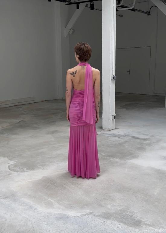  SAEMDI 롱 원피스 샘디 플로이 머메이드 드레스 핑크 - SAEMDI