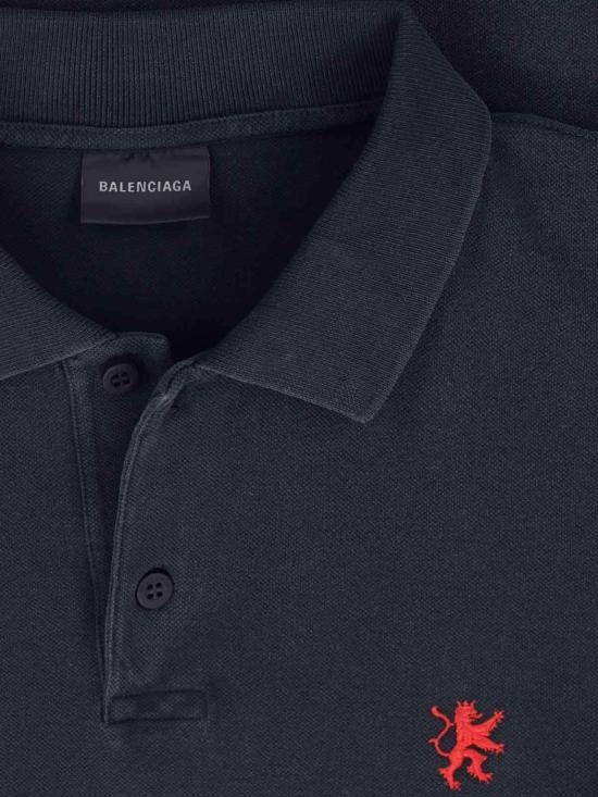  발렌시아가 반팔 티셔츠 자수 폴로 셔츠 - BALENCIAGA