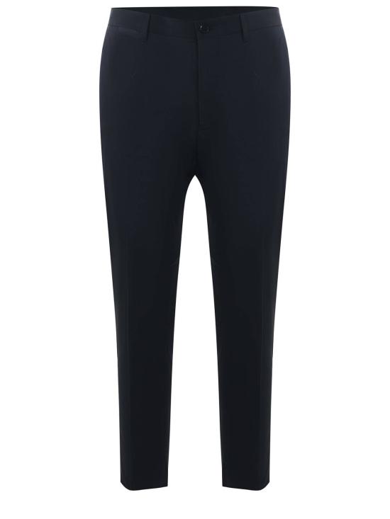  에트로 스트레이트 팬츠 Etro 코튼 플리츠 프론트 팬츠 Blu Scuro