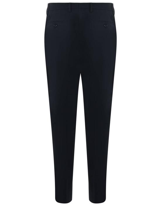  에트로 스트레이트 팬츠 Etro 코튼 플리츠 프론트 팬츠 Blu Scuro - ETRO