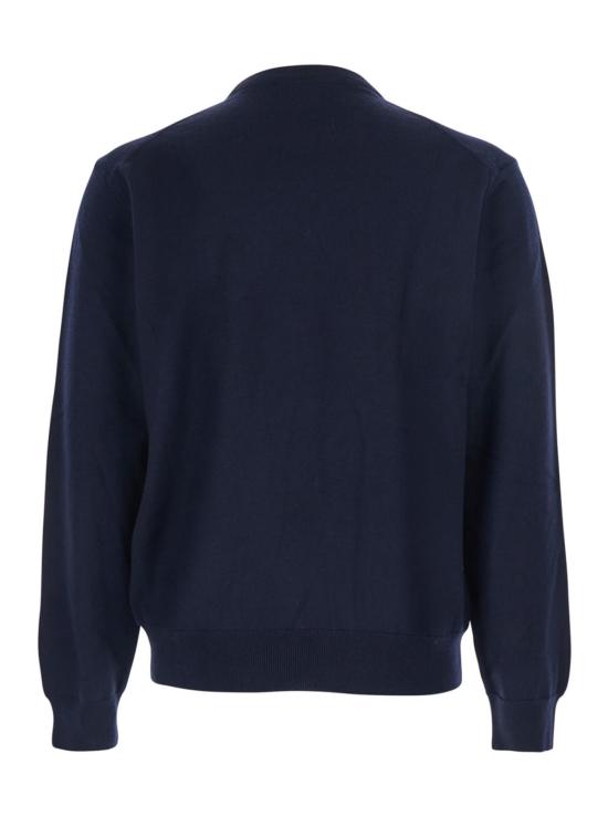  메종키츠네 스웨터 메종 키츠네 블루 크루넥  (여우 패치 포함) - MAISON KITSUNE