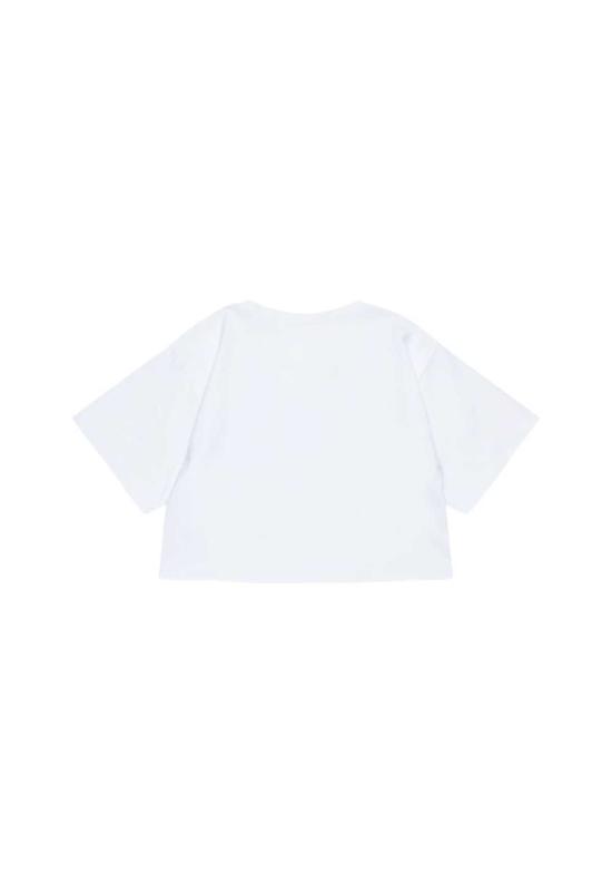 MM6 메종마르지엘라 민소매 티셔츠 키즈 MM6 메종 마르지엘라 크롭 티셔츠 화이트 - MM6 MAISON MARGIELA
