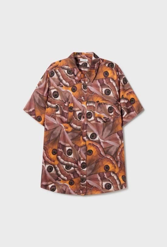  실크 런드리 블라우스 반팔 보이프렌드 셔츠 윙스팬 - SILK LAUNDRY