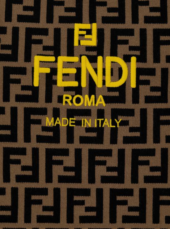  [키즈] 펜디 풀오버 키즈 베이지 앤 토바코 스웨터 (FF 모티브 및 로고 디테일) - FENDI