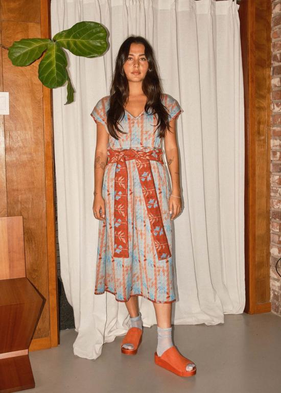  Ace & Jig 롱 원피스 에이스 앤 지그 앙투안 드레스 버드케이지 - ACE & JIG