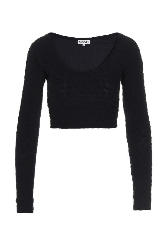  써네이 민소매 티셔츠 Sunnei All Over Logo Top Blue