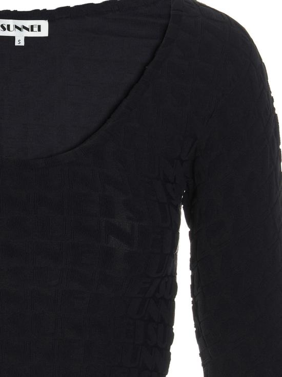  써네이 민소매 티셔츠 Sunnei All Over Logo Top Blue - SUNNEI