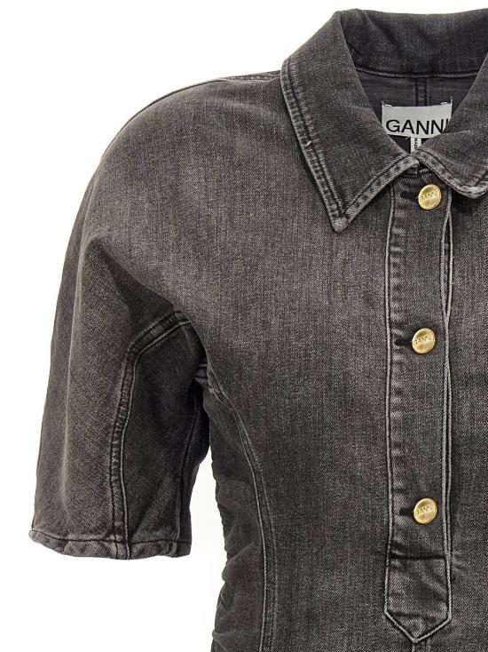  가니 미디 원피스 틴트 엣지 드레스 블랙 - GANNI