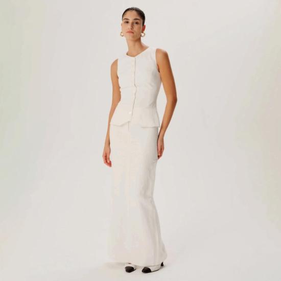  Ronny Kobo 롱 스커트 로니 코보 코코 스커트 화이트