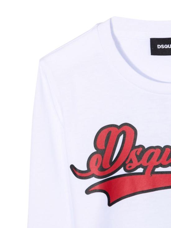  [키즈] 디스퀘어드2 트레이닝 상의 키즈 Dsquared2 Maglietta  화이트 - DSQUARED2