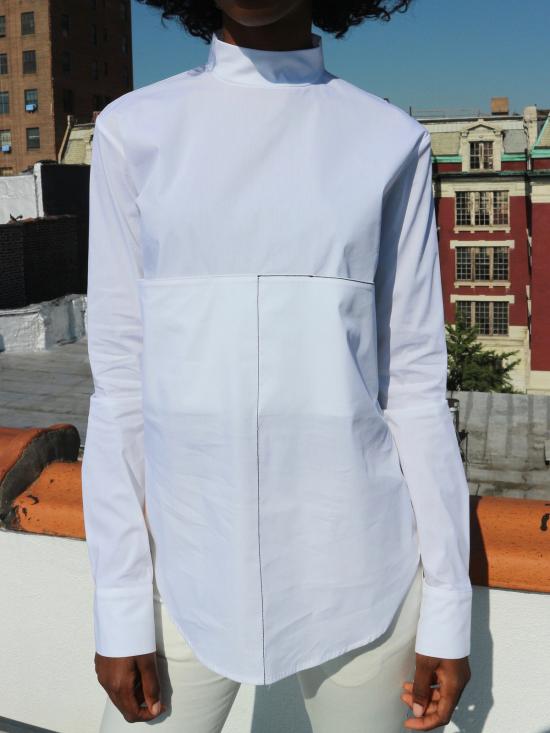  Markoo 블라우스 마르쿠 더 포켓 탑 화이트