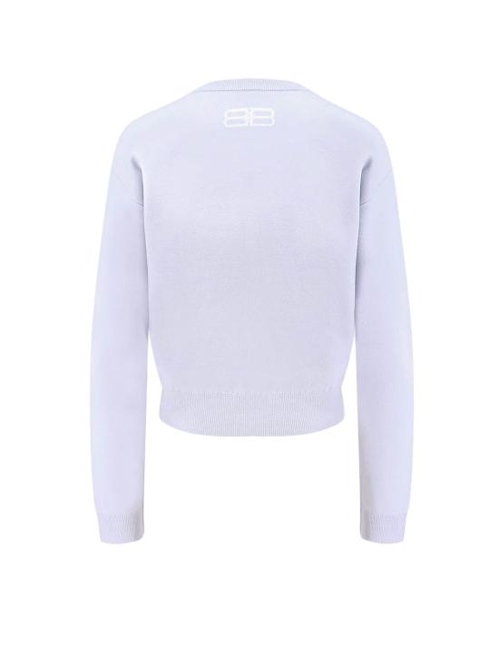  발렌시아가 스웨터 울 & 코튼 혼방  블루 - BALENCIAGA