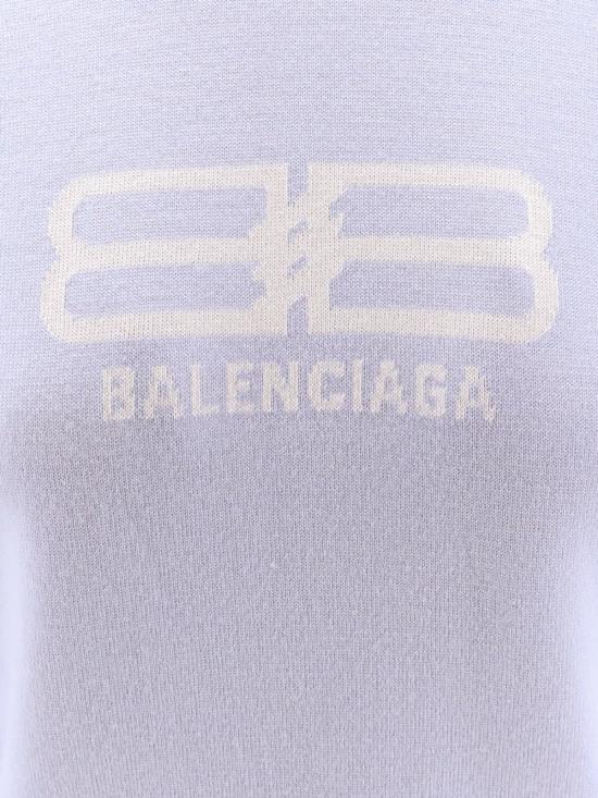  발렌시아가 스웨터 울 & 코튼 혼방  블루 - BALENCIAGA