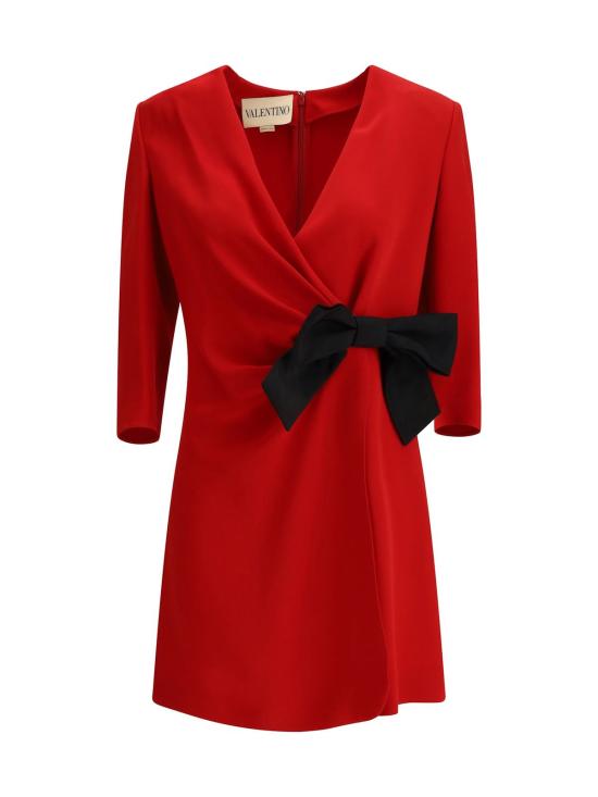  발렌티노 가라바니 숏 원피스 발렌티노 리본 장식 짧은 실크 드레스