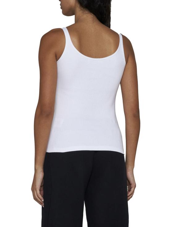  오프화이트 민소매 티셔츠 스트레치 코튼 탱크탑 (로고 포함) 화이트/블랙 - OFF WHITE