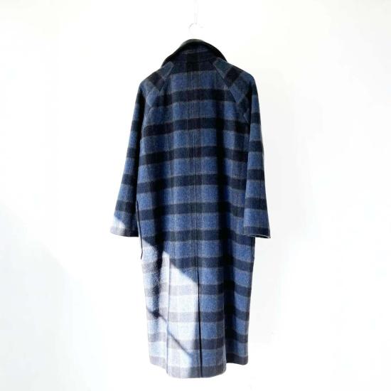  헤더 할란 코트 롱 오버 울 체크무늬 - HEATHER HARLAN