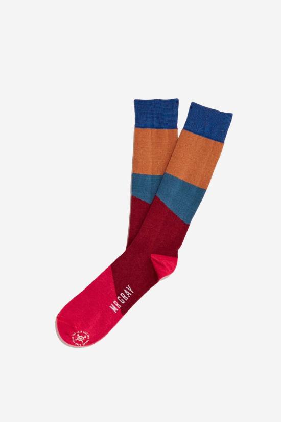  Mr. Gray 양말 미스터 그레이 팝 블록 삭스 네이비/올리브