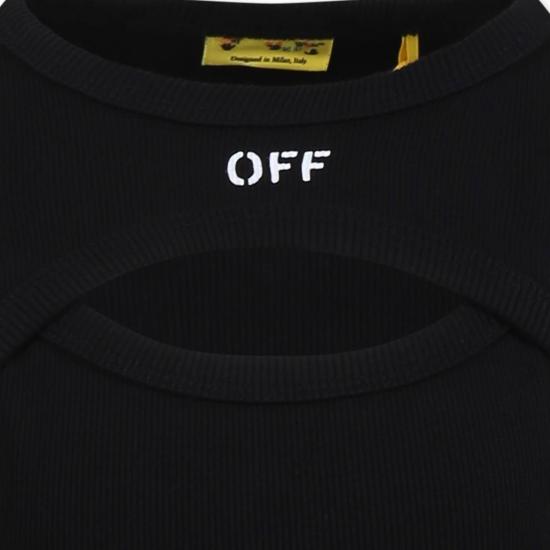  [키즈] 오프화이트 원피스 블랙 로고 드레스 블랙 - OFF WHITE